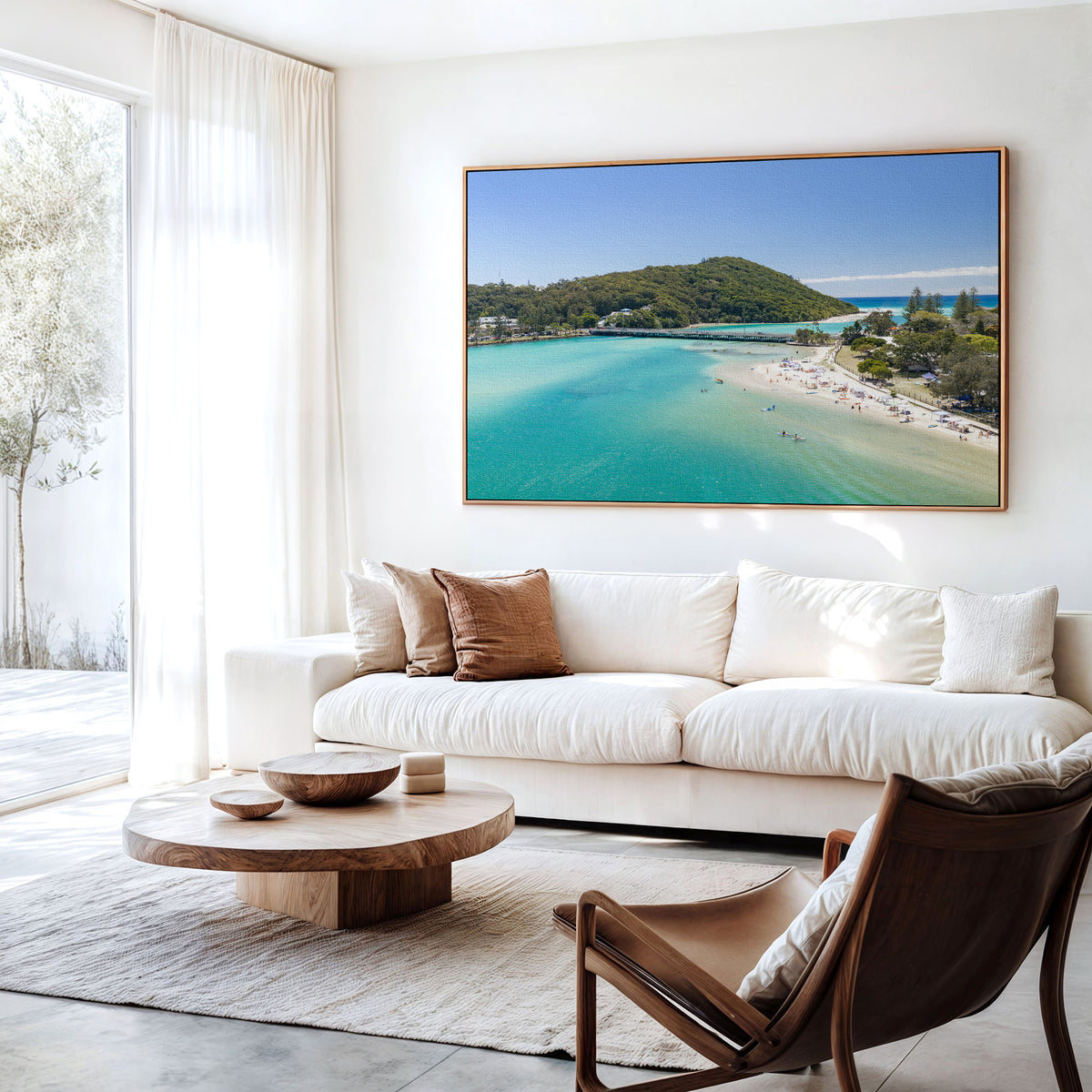 Tallebudgera Creek Headland Canvas Print in a living room