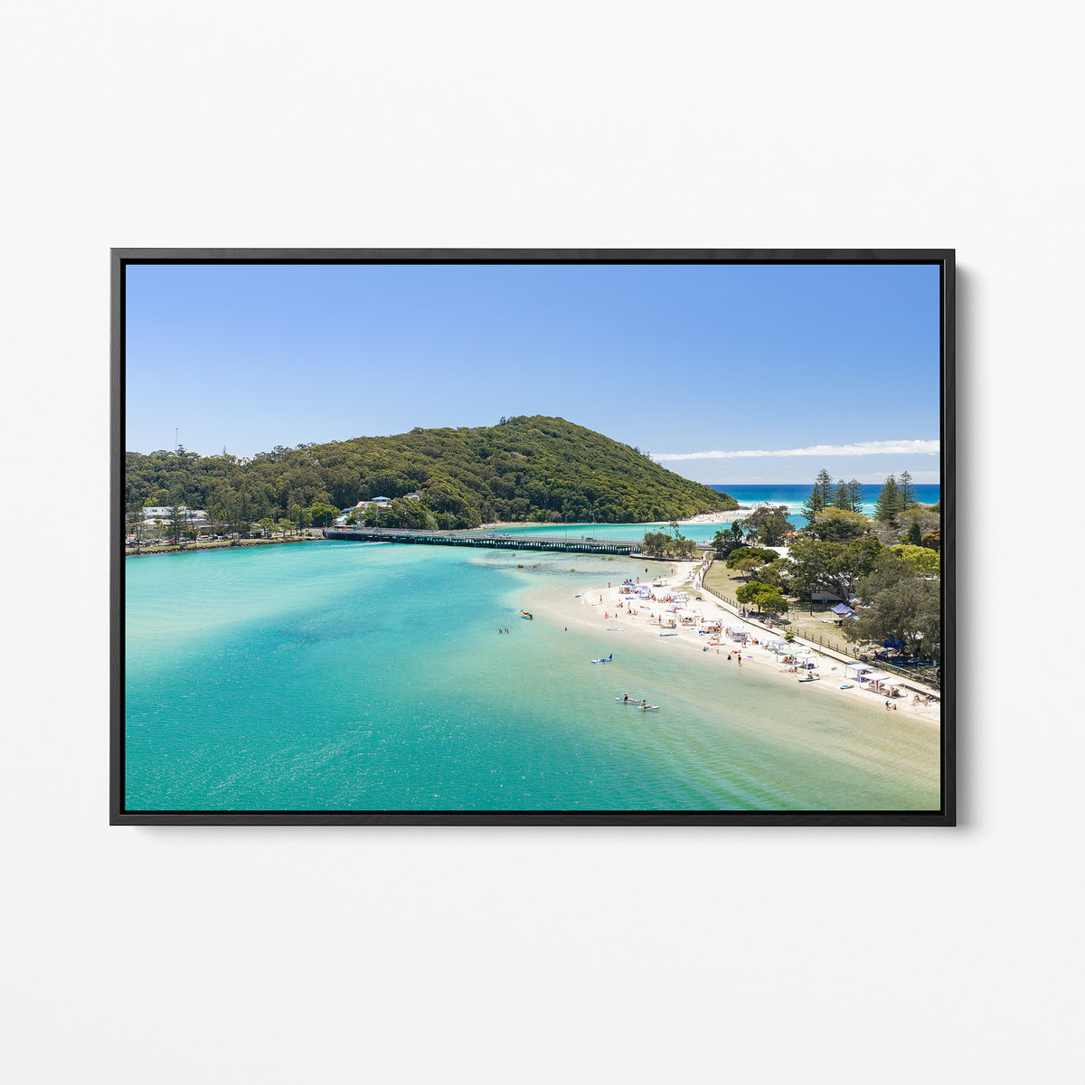 Tallebudgera Creek Headland Canvas Print black framed canvas