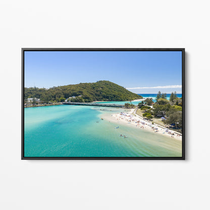 Tallebudgera Creek Headland Canvas Print black framed canvas