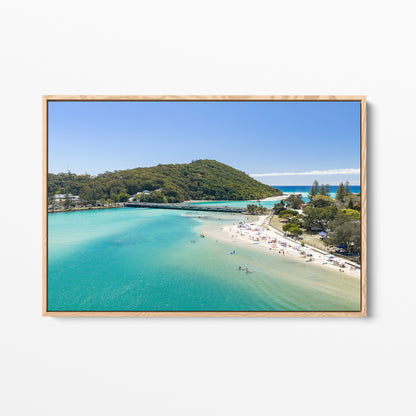Tallebudgera Creek Headland Canvas Print oak framed canvas