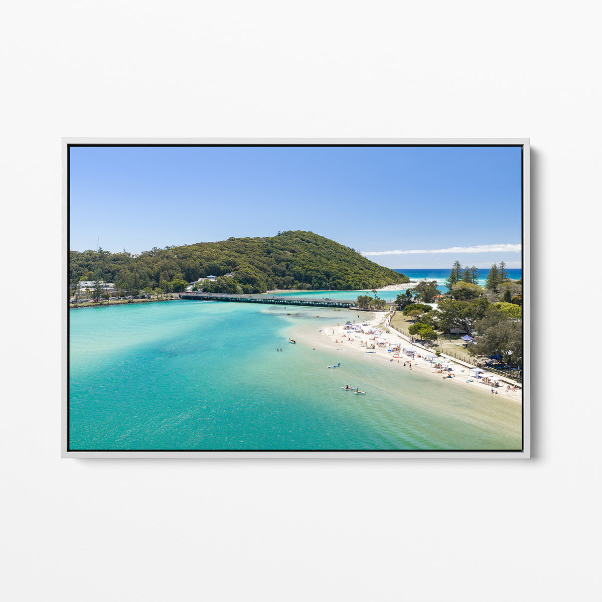 Tallebudgera Creek Headland Canvas Print white framed canvas