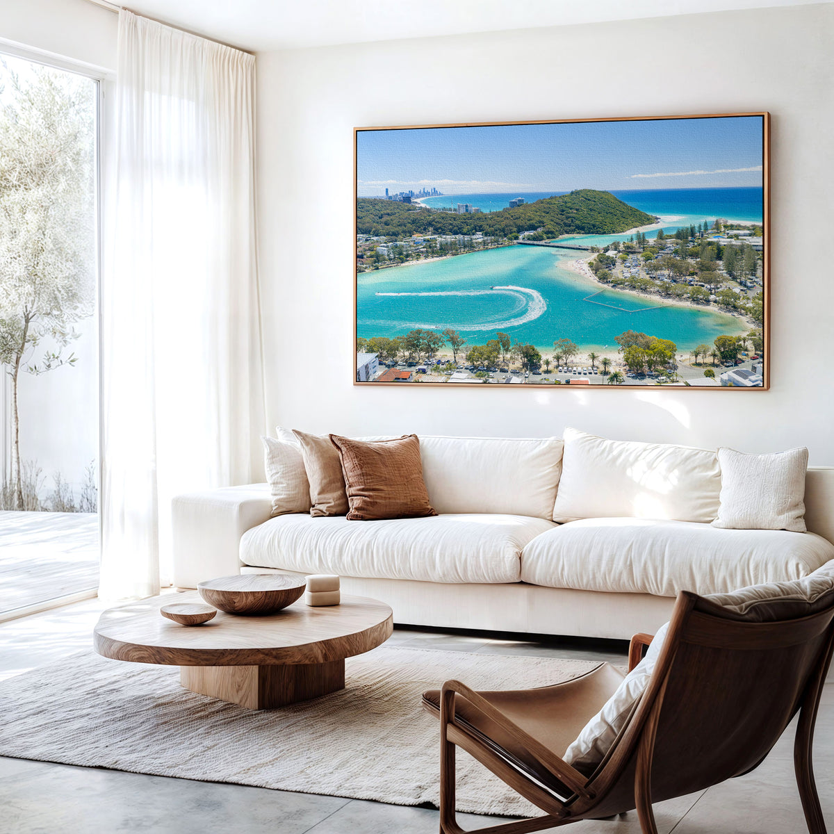 Tallebudgera Creek Currents Canvas Print in a living room