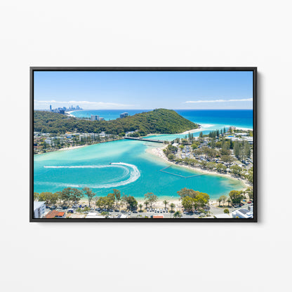 Tallebudgera Creek Currents Canvas Print black framed canvas