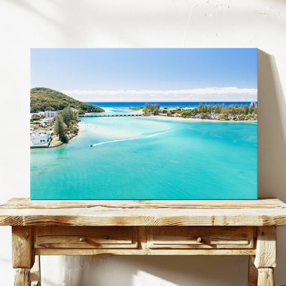 Tallebudgera Creek Entrance Canvas stretched canvas wall art
