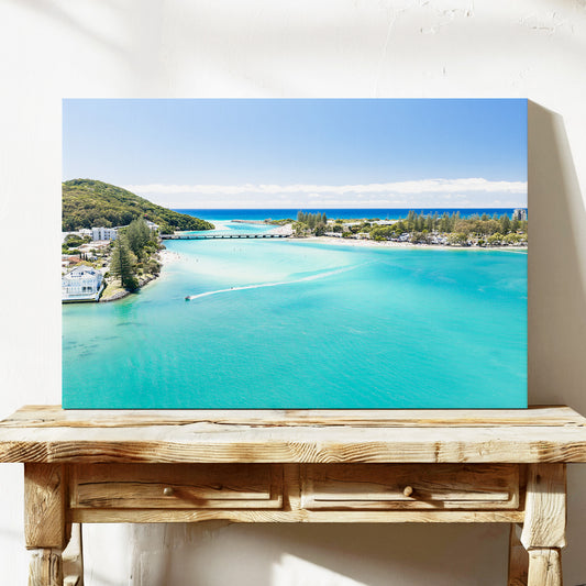 Tallebudgera Creek Entrance Canvas stretched canvas wall art