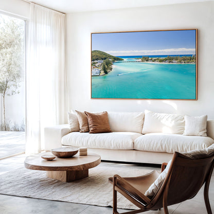 Tallebudgera Creek Entrance Canvas in a living room