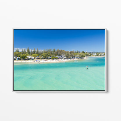 Tallebudgera Creek Wall Art white framed canvas