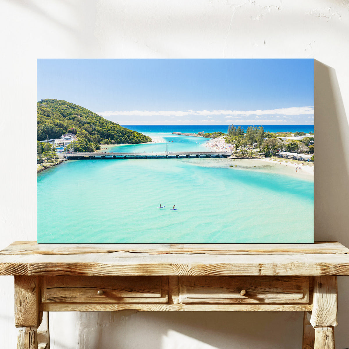 Tallebudgera Creek Swimmers Wall Art stretched canvas wall art