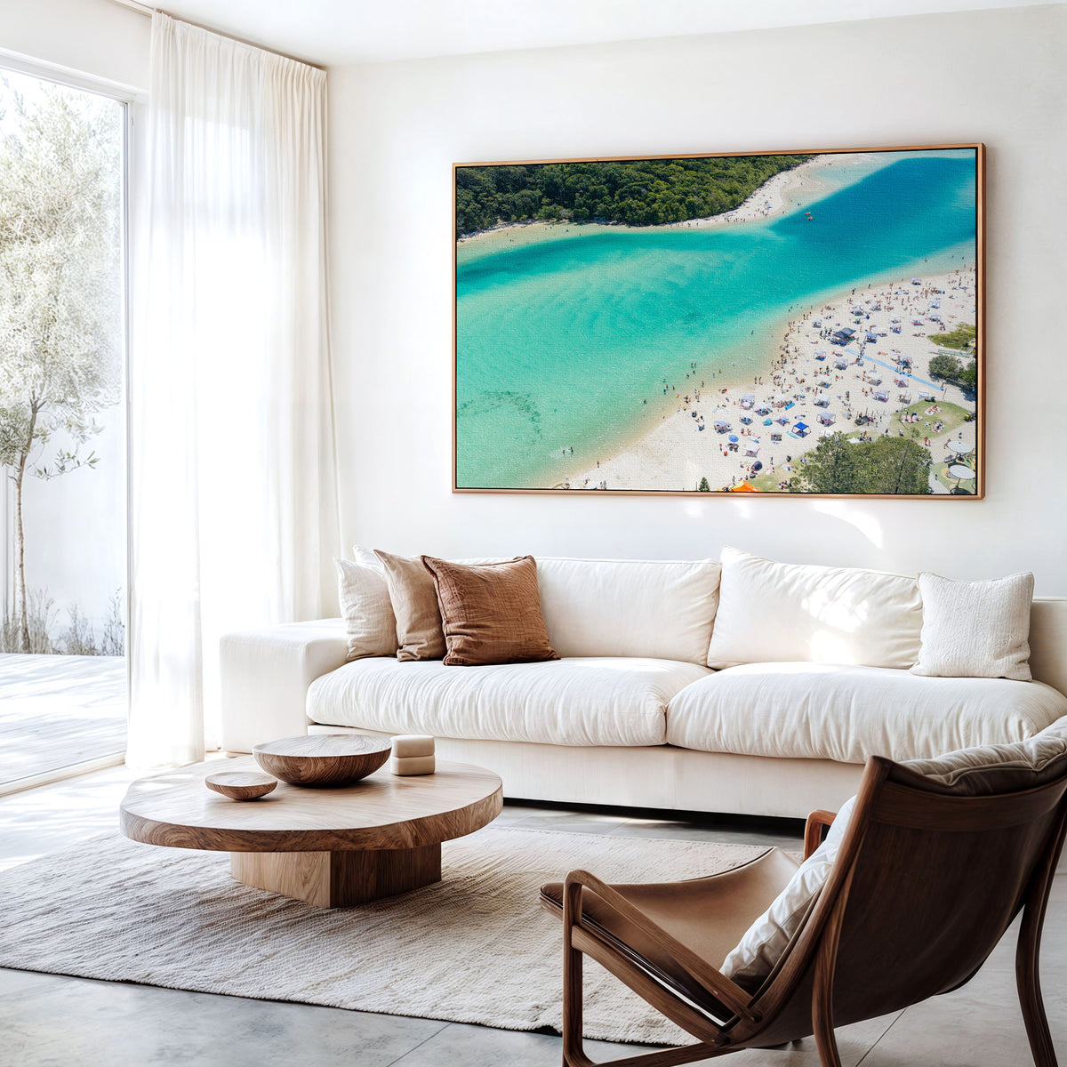 Tallebudgera Creek Summer Wall Art in a living room