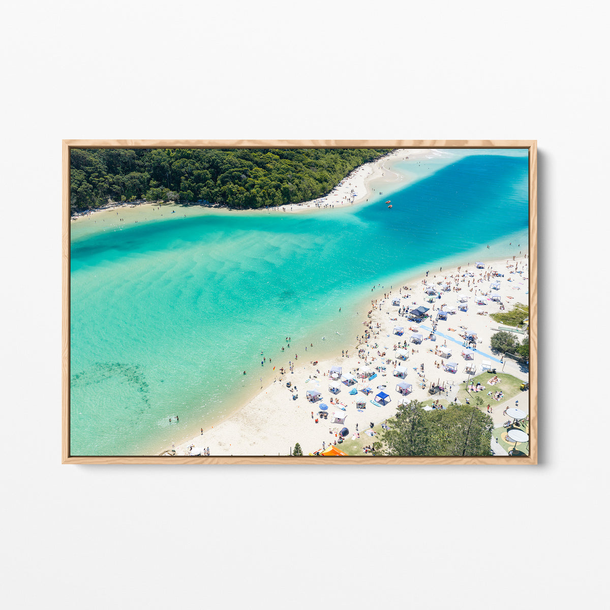 Tallebudgera Creek Summer Wall Art oak framed canvas