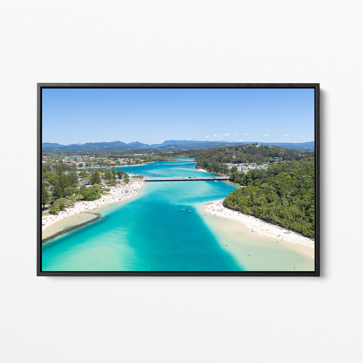 Tallebudgera Creek Channel Canvas Print black framed canvas