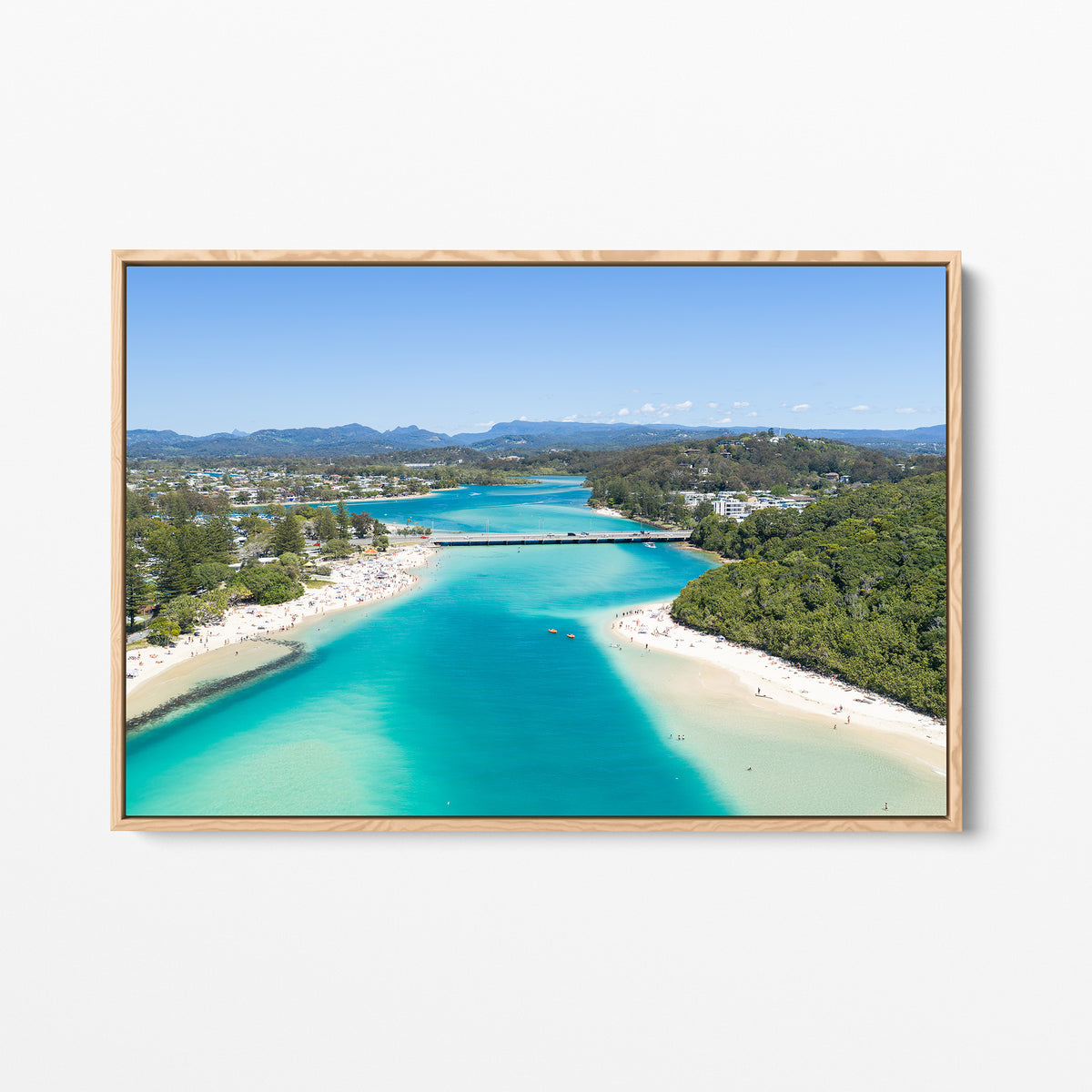Tallebudgera Creek Channel Canvas Print oak framed canvas