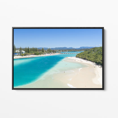 Tallebudgera Creek Turquoise Wall Art black framed canvas