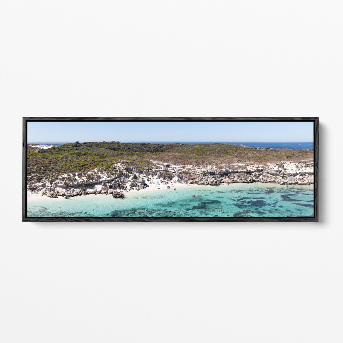 The Basin panoramic black framed canvas Rottnest Island