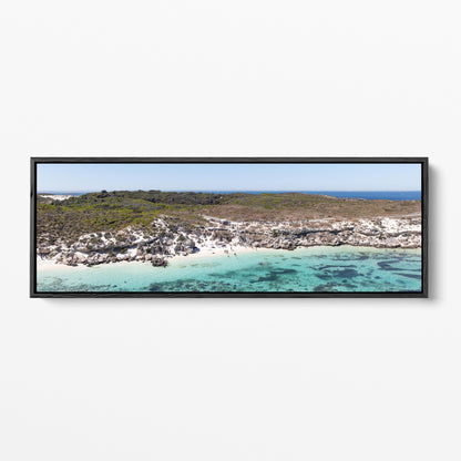 The Basin panoramic black framed canvas Rottnest Island