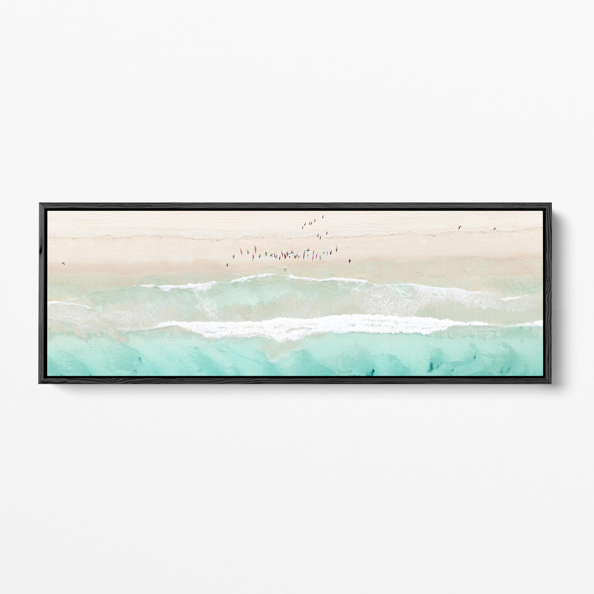 Trigg Beach panoramic black framed canvas Perth