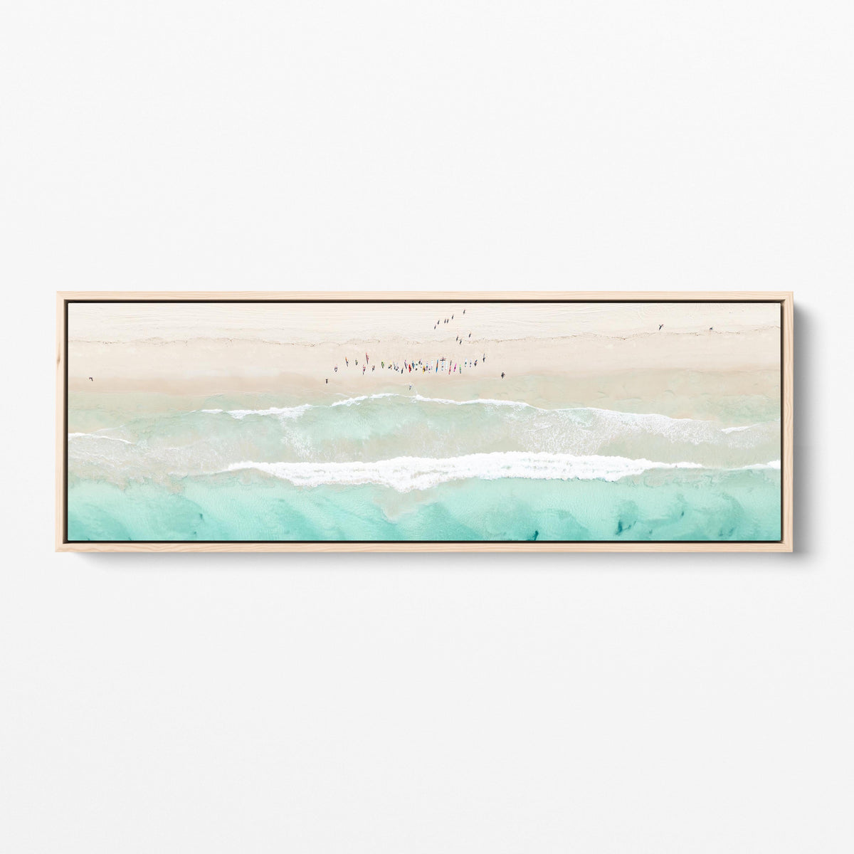 Trigg Beach panoramic oak framed canvas Perth